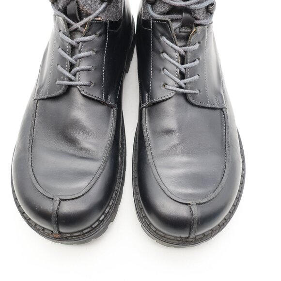 Birkenstock Timmins Men's Size EU 45 US 12 High Black Leather Boots Boiled Wool - Picture 12 of 13